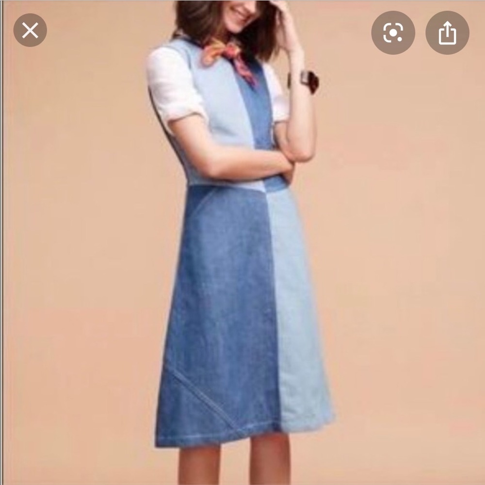 Holding Horses Patchwork Denim Dress - 0